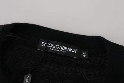 Dolce & Gabbana Men's Black Cashmere Button Pullover Sweater