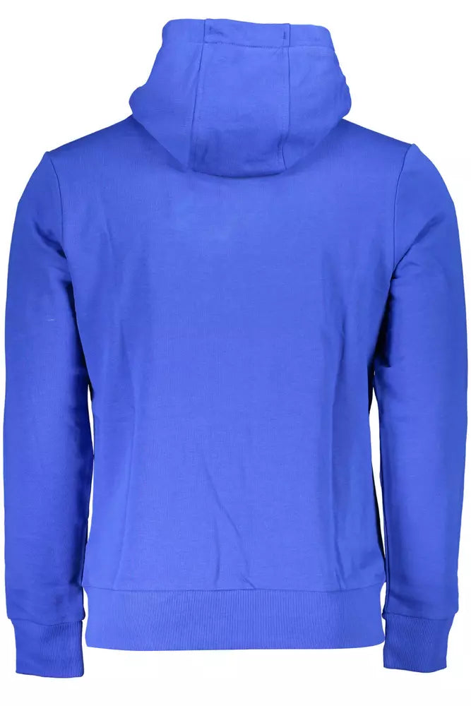 Sweatshirt Hoodie by La Martina for men in cotton polyester blue features an avant-garde silhouette, showcasing a sophisticated and detail for a truly avant-garde finish.