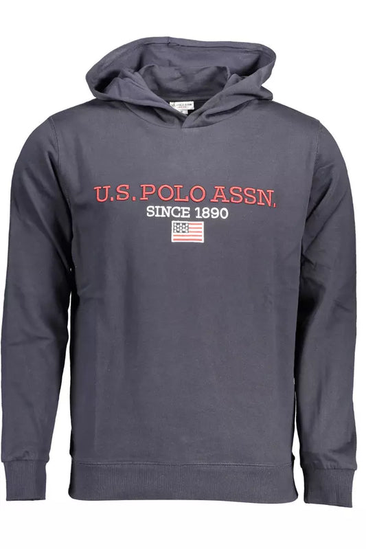 Sweatshirt Hoodie by U.S. POLO ASSN. for men in cotton blue features a edgy silhouette, detailed with a edgy hooded neckline and for a refined finish.