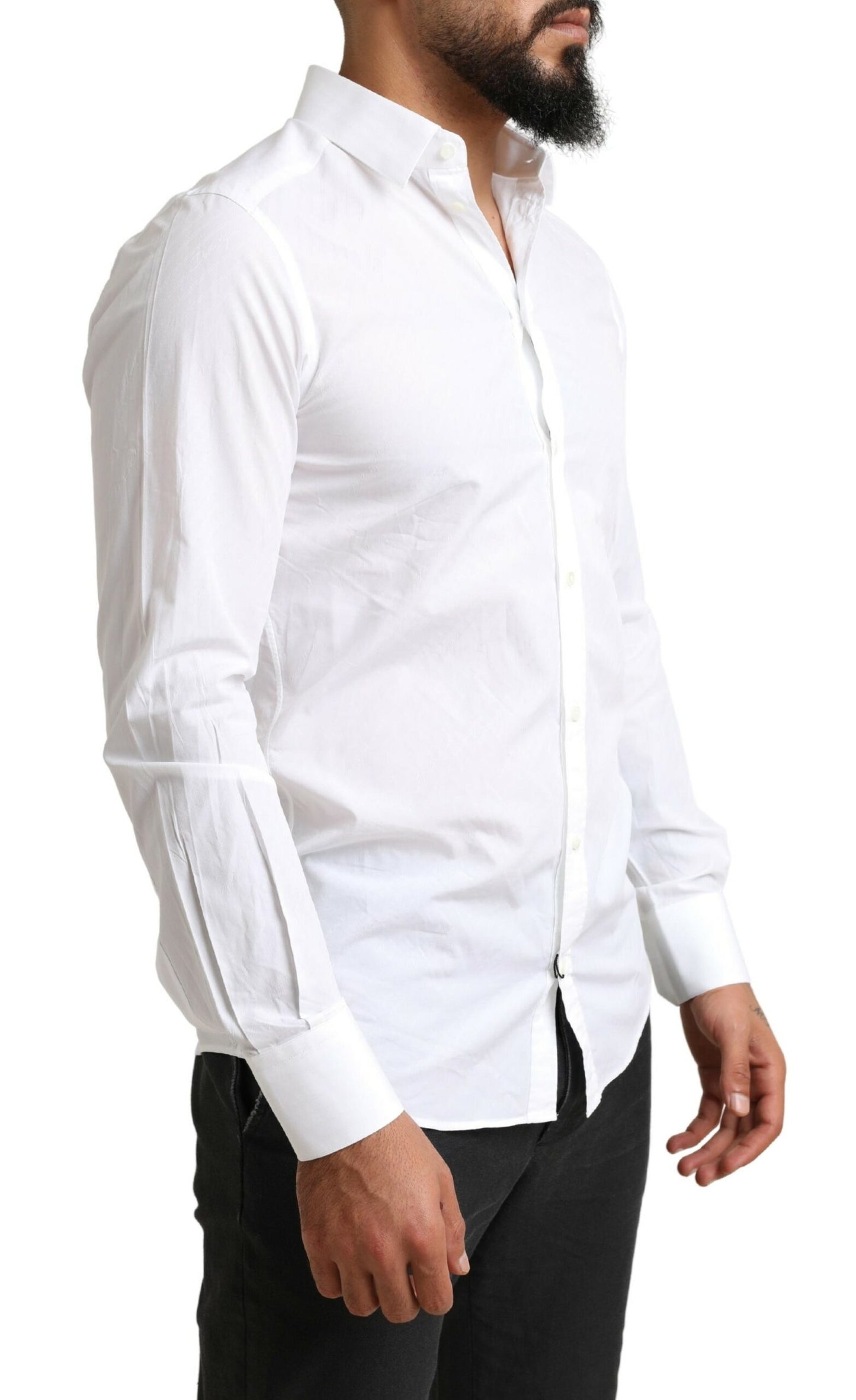 Dolce & Gabbana Men's White MARTINI Cotton Dress Formal Shirt