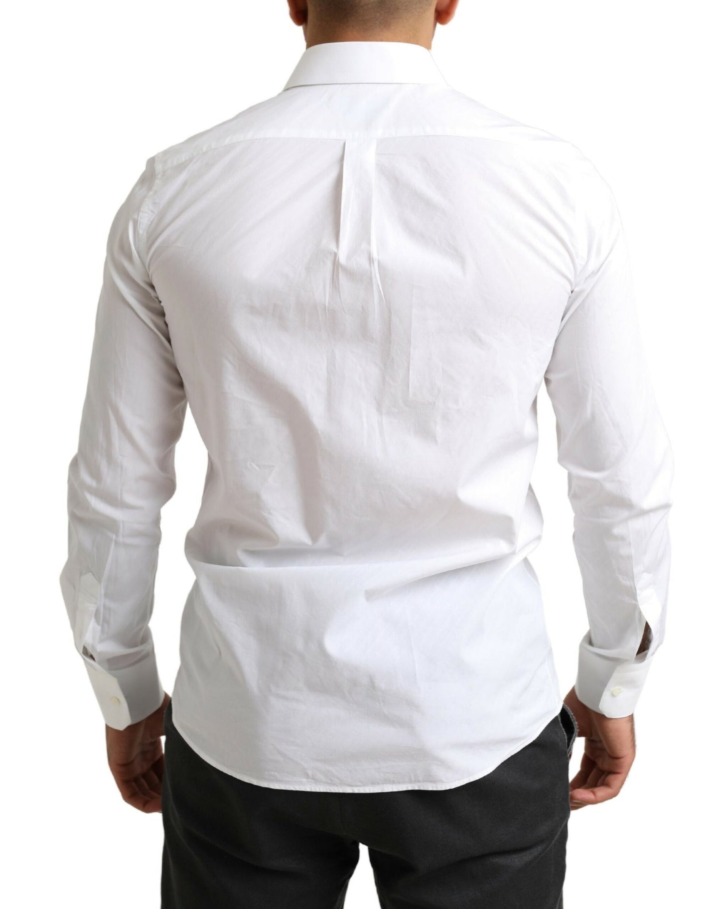 Dolce & Gabbana Men's White MARTINI Cotton Dress Formal Shirt
