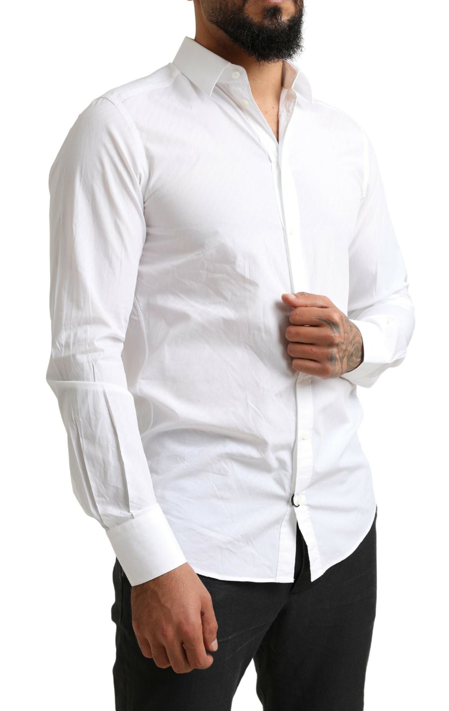 Dolce & Gabbana Men's White MARTINI Cotton Dress Formal Shirt