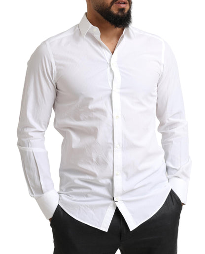 Dolce & Gabbana Men's White MARTINI Cotton Dress Formal Shirt