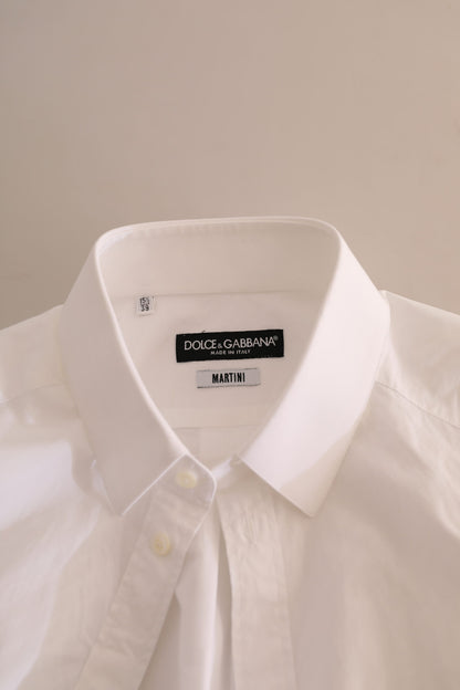 Dolce & Gabbana Men's White MARTINI Cotton Dress Formal Shirt
