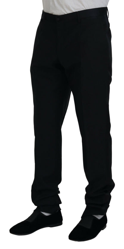 Dolce & Gabbana Men's Black Dress Wool Silk Trouser Pants