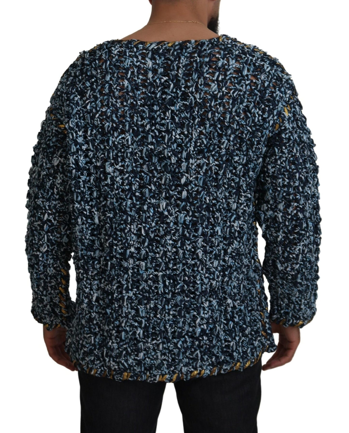 Dolce & Gabbana Men's Blue Button Cardigan Fatto A Mano Sweater