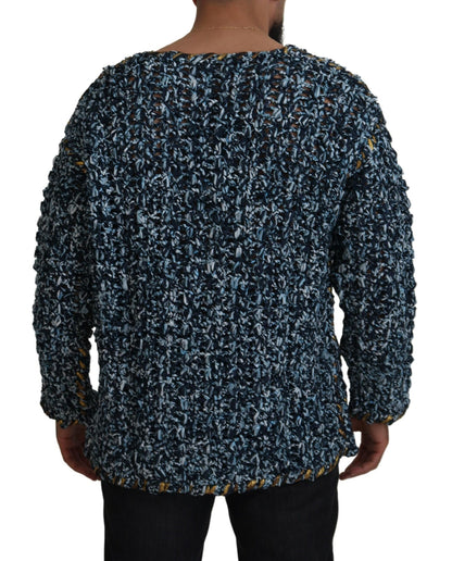 Dolce & Gabbana Men's Blue Button Cardigan Fatto A Mano Sweater