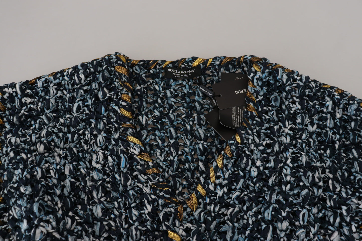 Dolce & Gabbana Men's Blue Button Cardigan Fatto A Mano Sweater