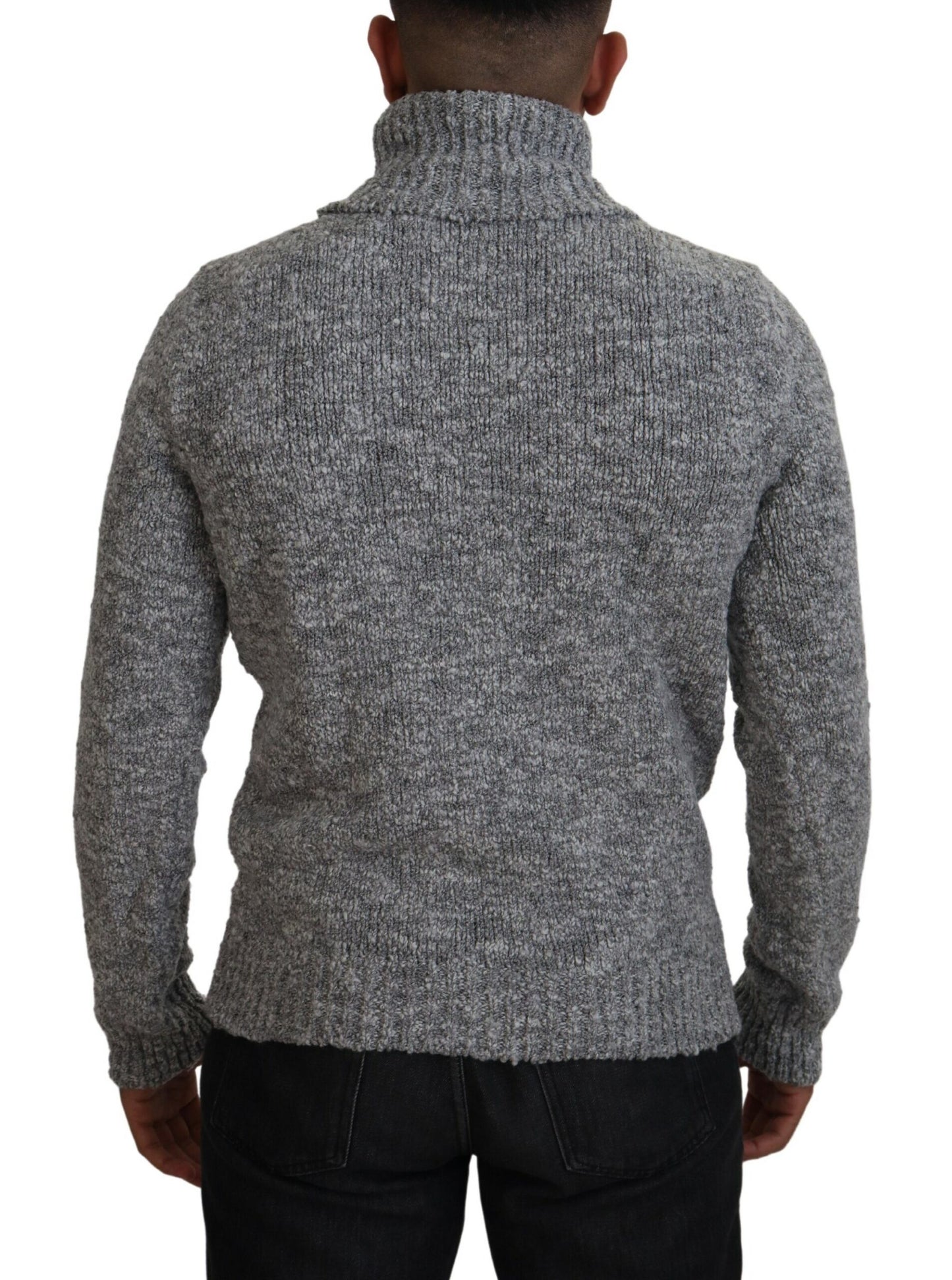 Dolce & Gabbana Men's Grey Wool Knit Turtleneck Pullover Sweater