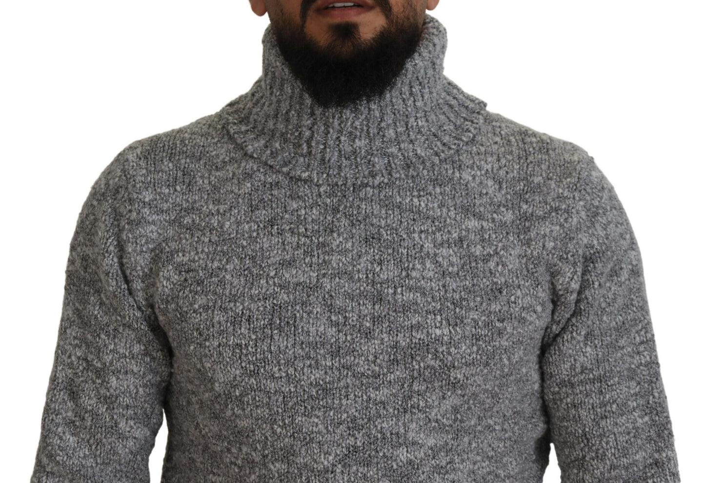 Dolce & Gabbana Men's Grey Wool Knit Turtleneck Pullover Sweater