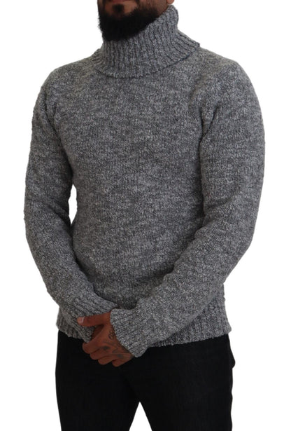 Dolce & Gabbana Men's Grey Wool Knit Turtleneck Pullover Sweater