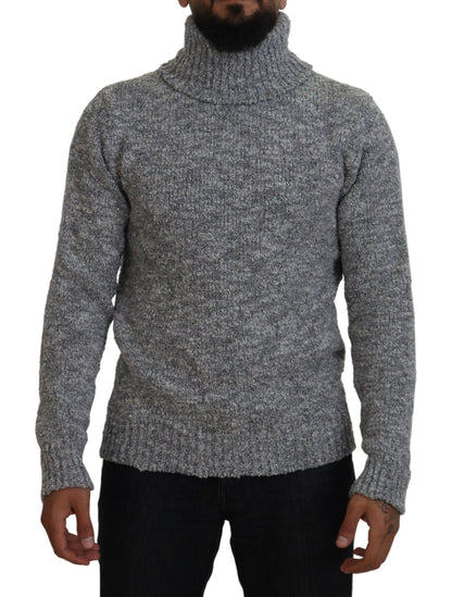 Dolce & Gabbana Men's Grey Wool Knit Turtleneck Pullover Sweater