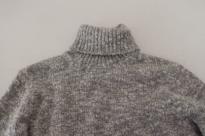Dolce & Gabbana Men's Grey Wool Knit Turtleneck Pullover Sweater