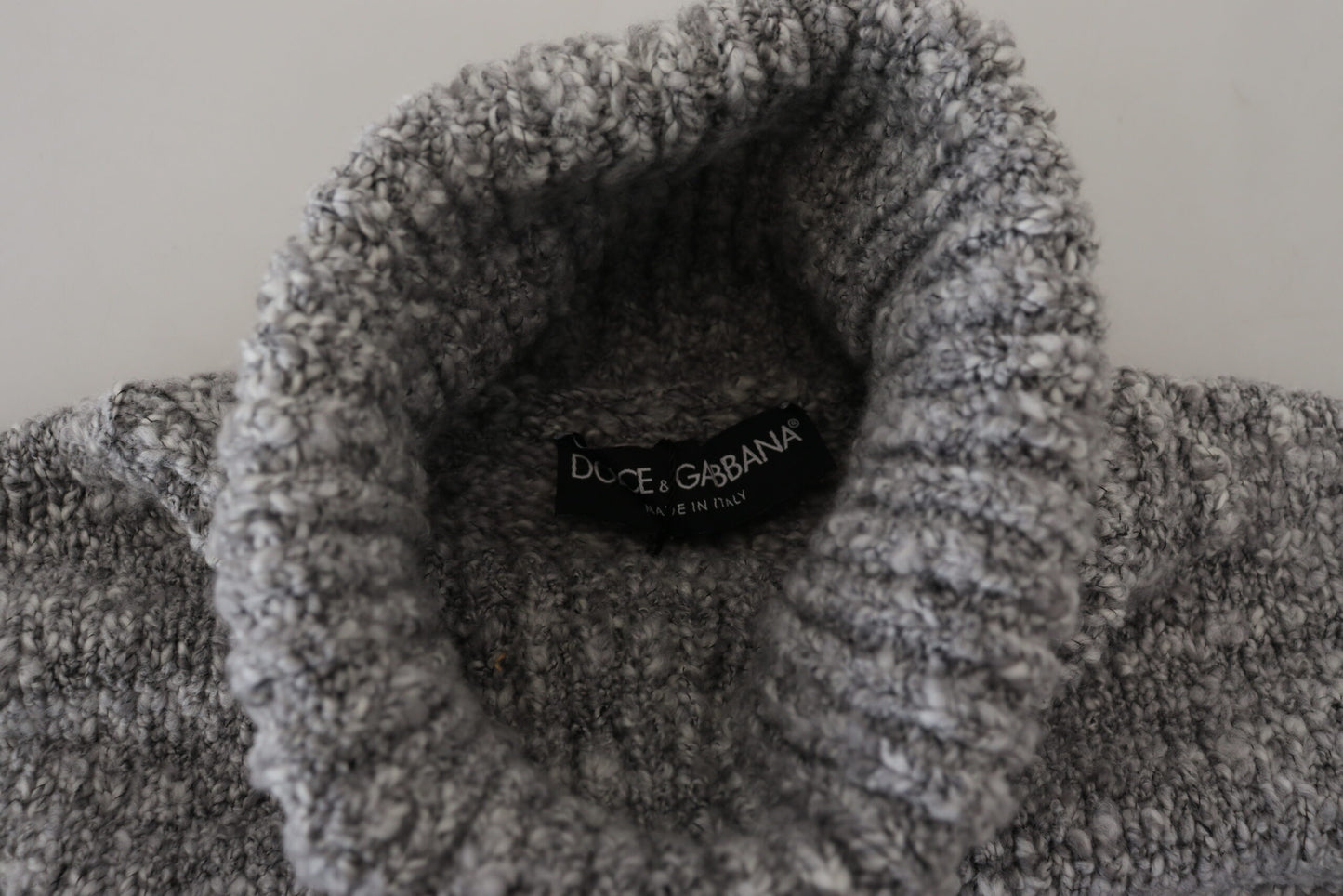 Dolce & Gabbana Men's Grey Wool Knit Turtleneck Pullover Sweater