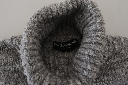 Dolce & Gabbana Men's Grey Wool Knit Turtleneck Pullover Sweater