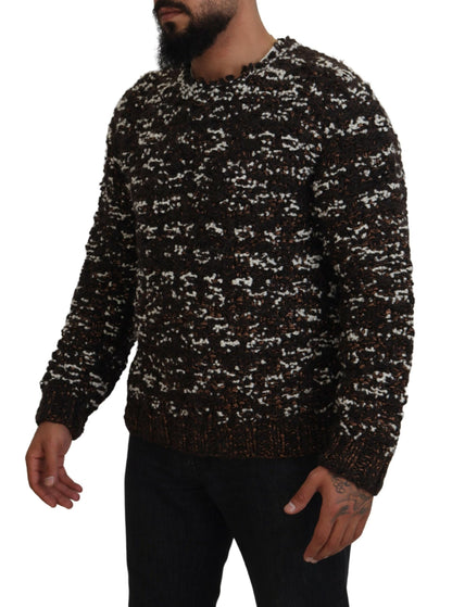 Dolce & Gabbana Men's Brown Knitted Wool Fatto A Mano Sweater