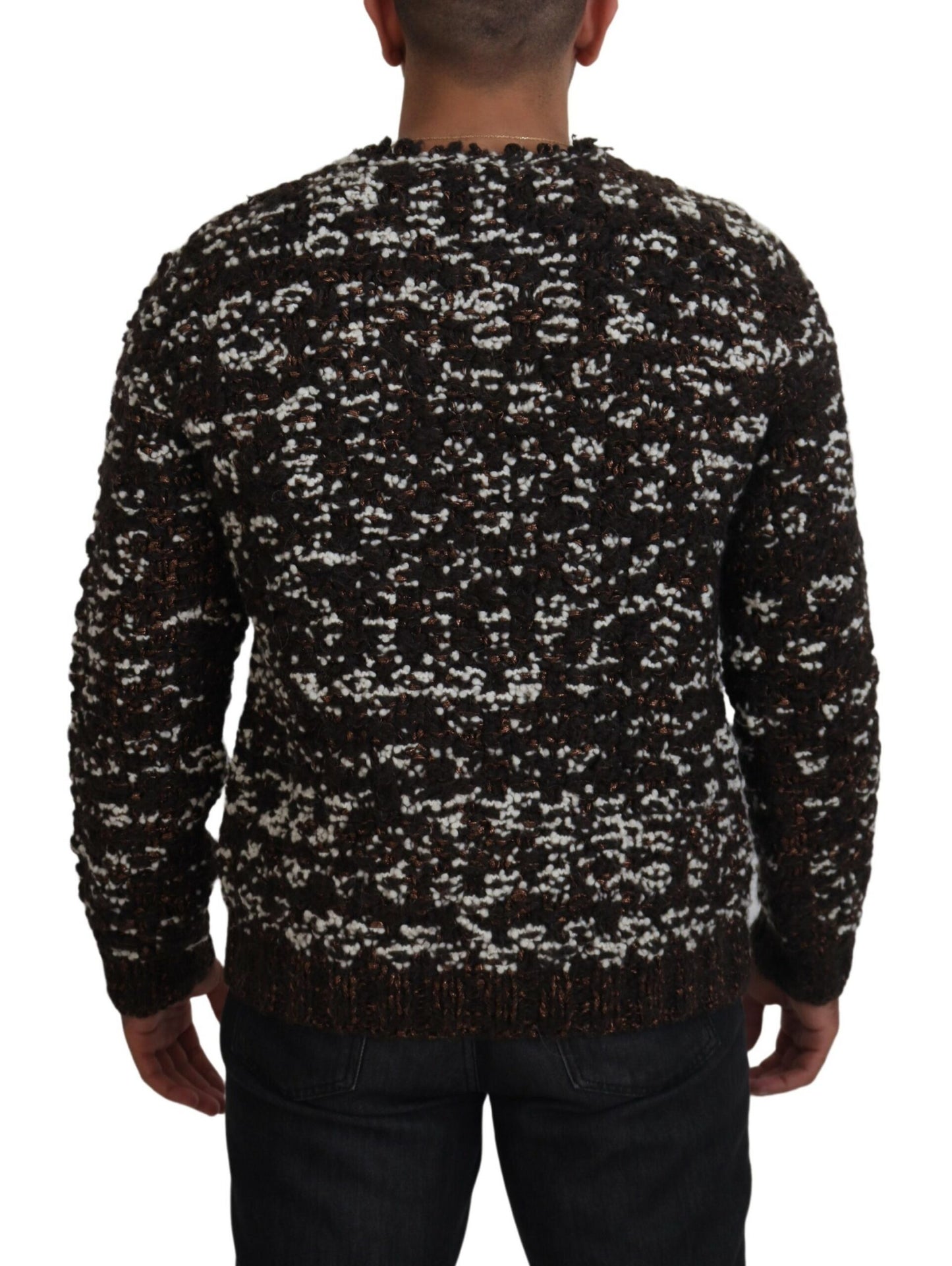 Dolce & Gabbana Men's Brown Knitted Wool Fatto A Mano Sweater