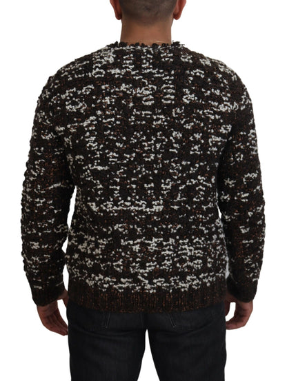 Dolce & Gabbana Men's Brown Knitted Wool Fatto A Mano Sweater