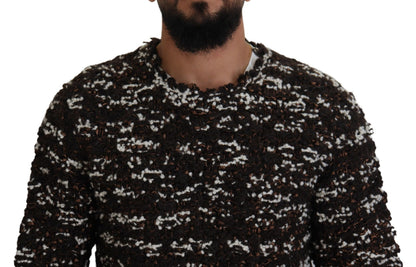Dolce & Gabbana Men's Brown Knitted Wool Fatto A Mano Sweater