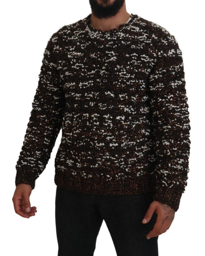 Dolce & Gabbana Men's Brown Knitted Wool Fatto A Mano Sweater