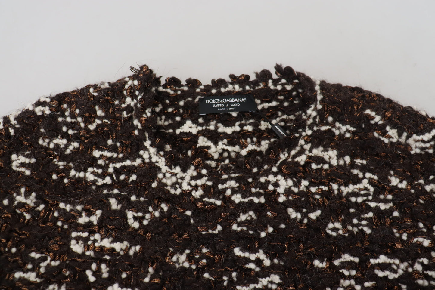 Dolce & Gabbana Men's Brown Knitted Wool Fatto A Mano Sweater