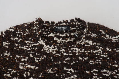 Dolce & Gabbana Men's Brown Knitted Wool Fatto A Mano Sweater