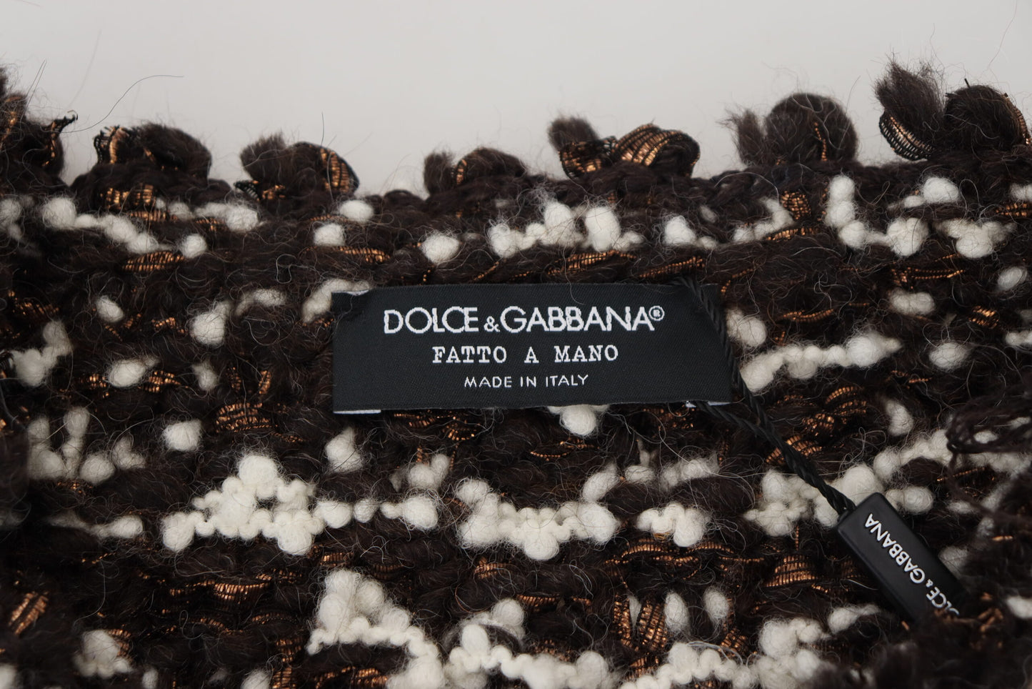 Dolce & Gabbana Men's Brown Knitted Wool Fatto A Mano Sweater