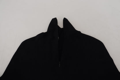Dolce & Gabbana Men's Black Half Zip Turtleneck Pullover Sweater