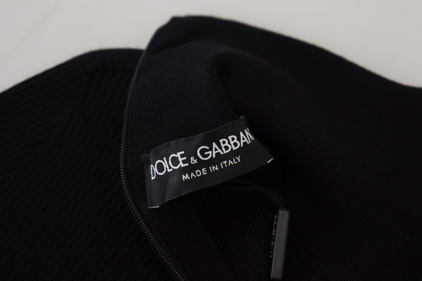 Dolce & Gabbana Men's Black Half Zip Turtleneck Pullover Sweater
