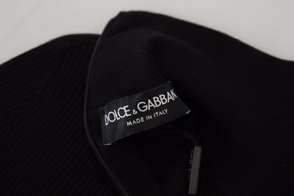 Dolce & Gabbana Men's Black Half Zip Turtleneck Pullover Sweater
