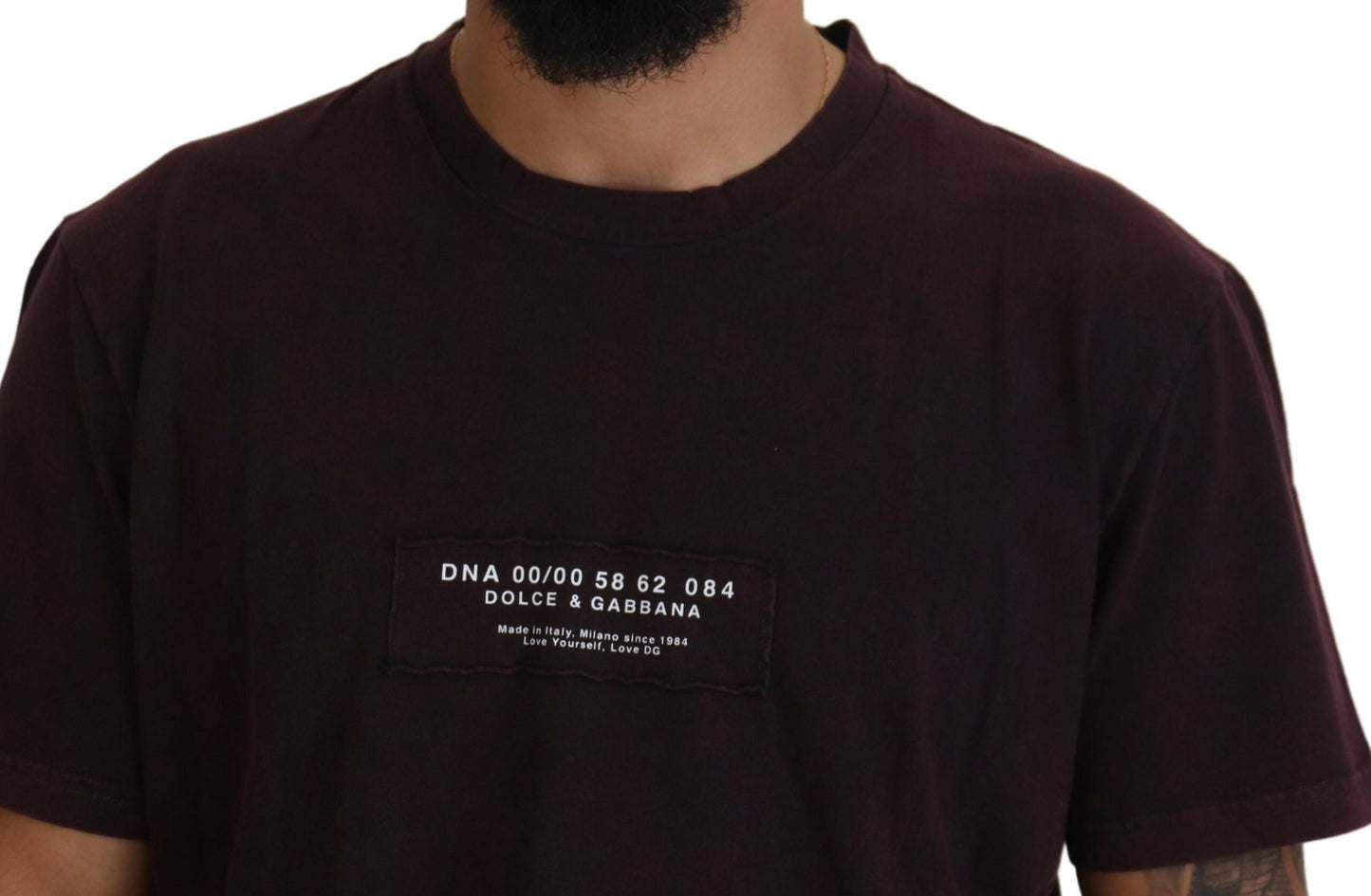 Dolce & Gabbana Men's Bordeaux Crewneck Short Sleeve  T-shirt