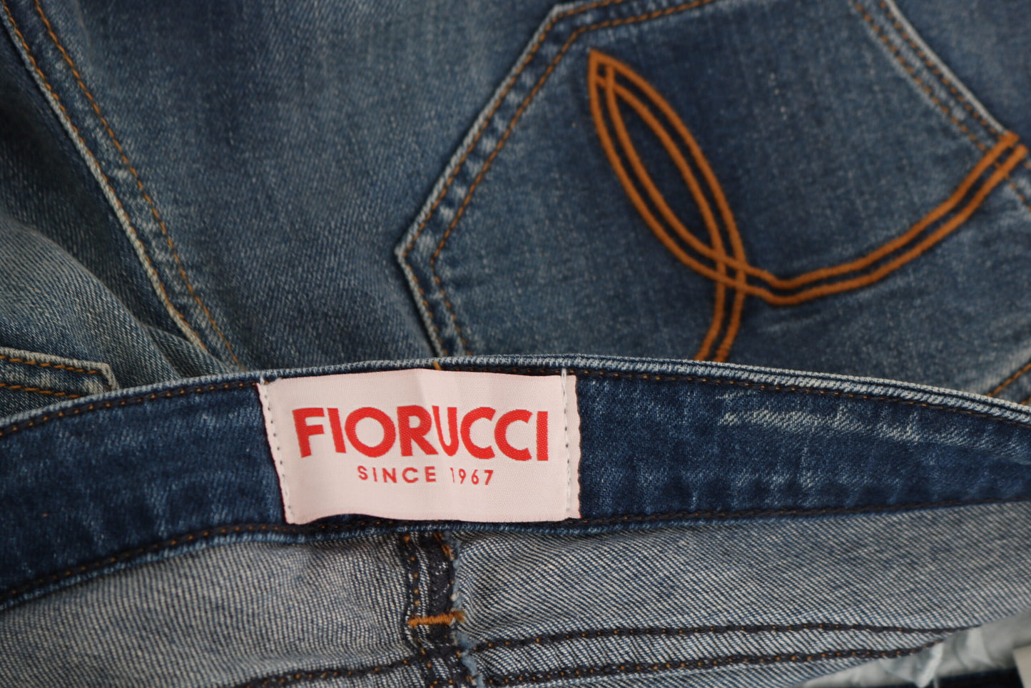 Fiorucci Women's Blue Washed Mid Waist Slim Fit Denim Jeans