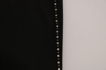 Costume National Black Embellished Mid Waist Skinny Denim Jeans