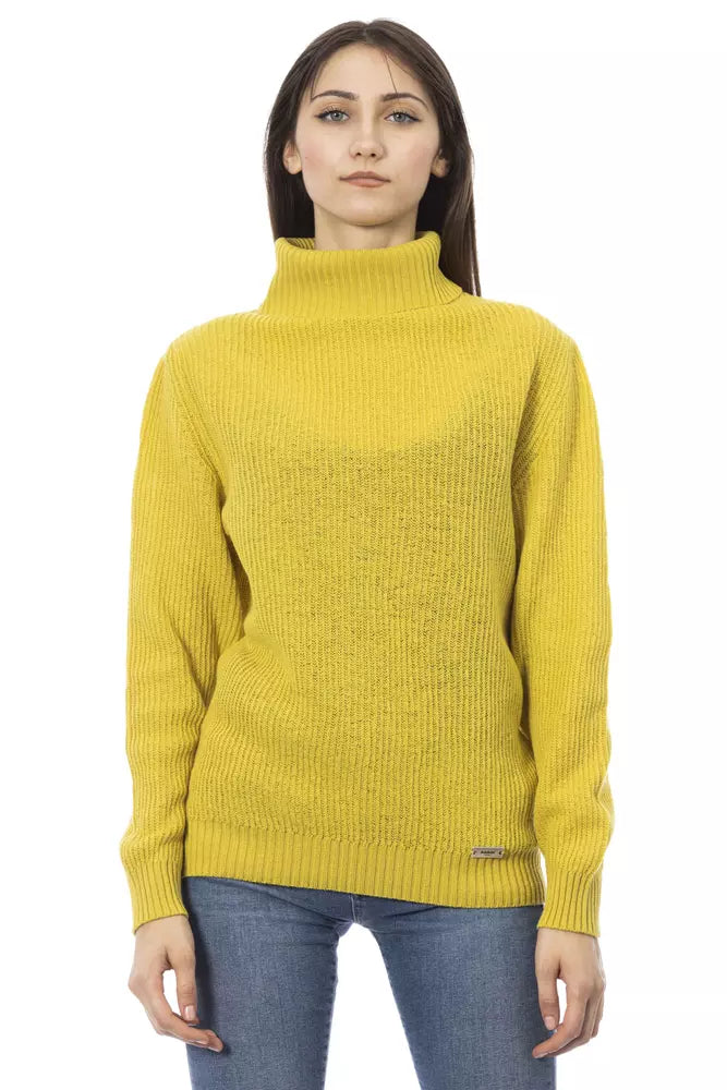 Baldinini Trend Women's Yellow Wool Turtleneck Sweater