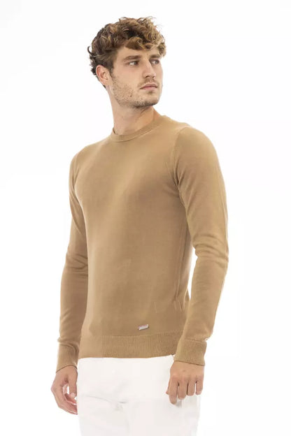 Baldinini Trend Men's Beige Modal Crewneck Sweater