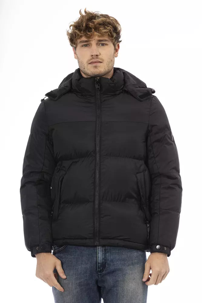 Hooded Jacket by Marina Yachting for men in nylon black showcases a enveloping silhouette, artfully detailed with a enveloping hooded neckline and premium pockets & hooded for a truly enveloping finish.