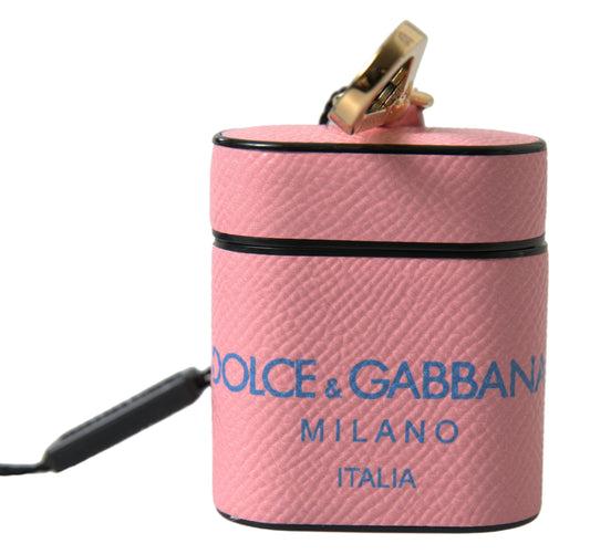 Dolce & Gabbana Calf Leather Earbuds Carrying Case - Blue Pink Print