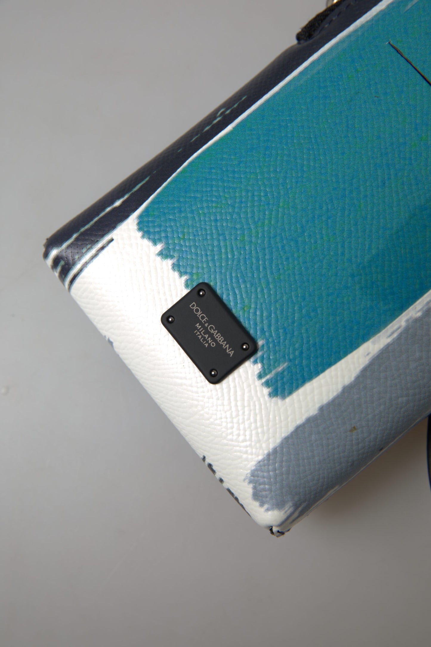 Dolce & Gabbana Leather Crossbody Sling Phone Holder Backpack - Blue White