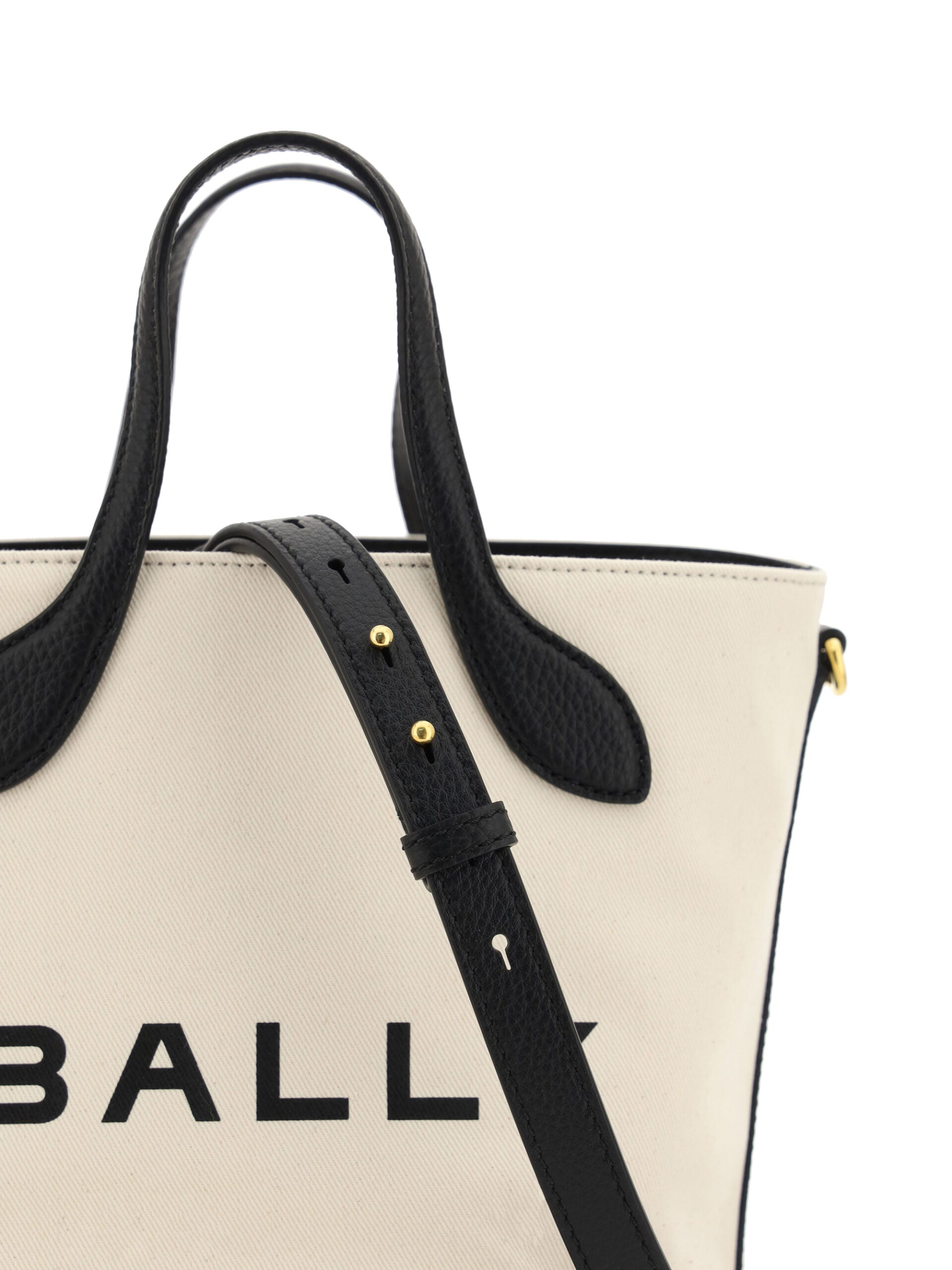 Bucket Handbag by Bally for women in calfskin leather & cotton black, white & monogram features an refined silhouette, showcasing a secure , ample , and versatile shoulder-strap, adjustable-strap & handle for a sophisticated refined aesthetic.