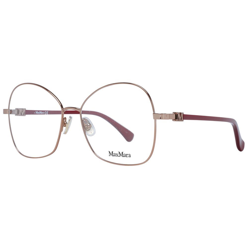 Eyeglasses Frames by Max Mara for women in bronze showcases a refined full-frame frame design with a refined bronze coloured frame finish for a refined and sophisticated look.