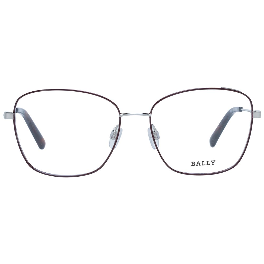 Eyeglasses Frames by Bally for women in cotton burgundy features an refined silhouette, showcasing the refined and sophisticated full-frame frame design.