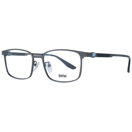 Eyeglasses Frames by BMW for men in titanium gray showcases a reflective silhouette, artfully incorporating a sophisticated gray coloured frame with a distinct full-frame frame design.