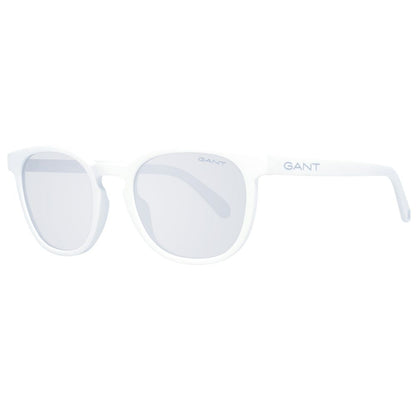 Sunglasses by Gant for men in plastic white showcases a ethereal silhouette, featuring white coloured frame half-rim round frame design with category-2-medium-tint lens for a ethereal finish.