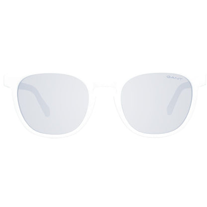 Sunglasses by Gant for men in plastic white features a sumptuous silhouette, showcasing a sumptuous half-rim round frame design in white coloured frame with high-performance category-2-medium-tint lens.