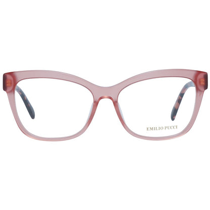 Eyeglasses Frames by Emilio Pucci for women in plastic and pink showcases a refined silhouette, detailed with a rose coloured frame finish and a sophisticated full-frame frame design.