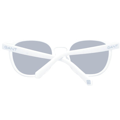 Sunglasses by Gant for men in plastic and white featuring an opulent half-rim round frame design with a sophisticated white coloured frame finish and high-performance category-2-medium-tint lens.