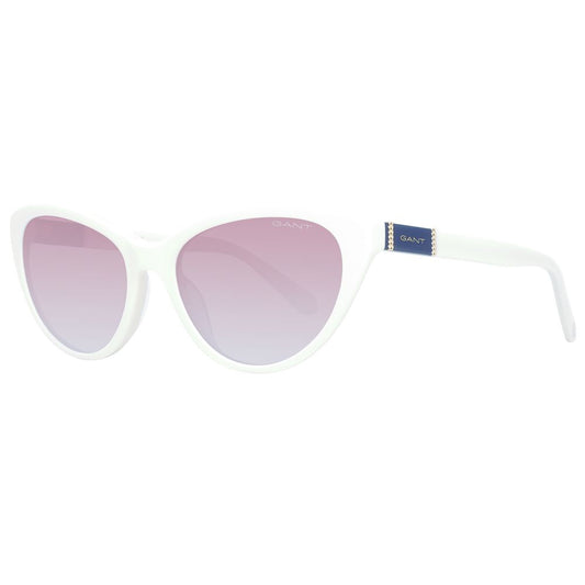 Sunglasses by Gant for women in plastic and cream presents a sumptuous silhouette, featuring cream coloured frame and full-rim cat-eye frame design with gradient category-2-medium-tint lens for a sumptuous look.