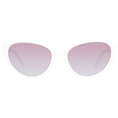 Sunglasses by Gant for women in plastic cream showcases a ethereal silhouette, featuring cream coloured frame full-rim cat-eye frame design with gradient category-2-medium-tint lens for a ethereal finish.