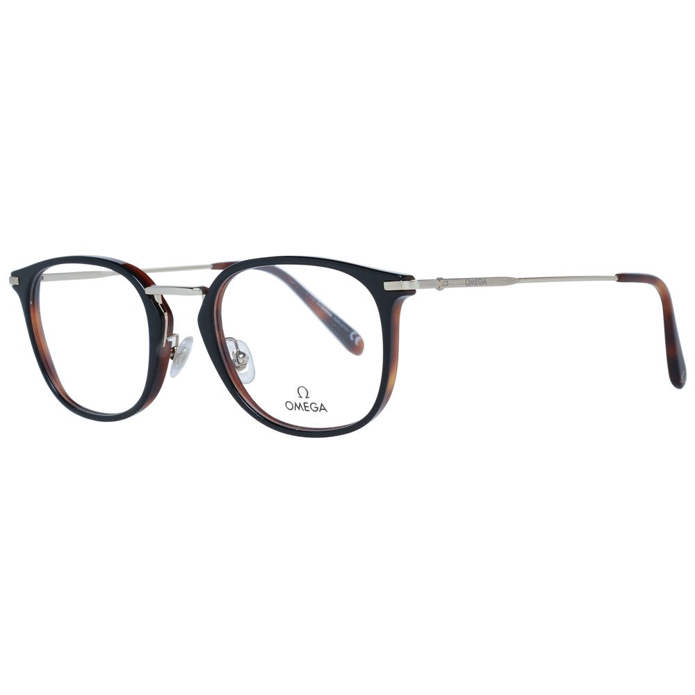 Eyeglasses Frames by Omega for men in metal and black showcases an refined full-frame frame design featuring a sophisticated black coloured frame for an refined and refined aesthetic.