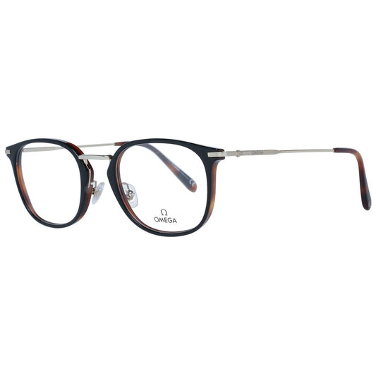 Eyeglasses Frames by Omega for men in metal and black showcases an refined full-frame frame design featuring a sophisticated black coloured frame for an refined and refined aesthetic.